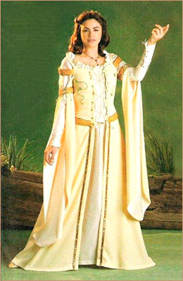 Средневековый женский костюм с длинными рукавами