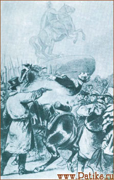 Выстрел Каховского в Милорадовича. Литография с рисунка А.И. Шарлеманя. 1861 г. www.patiks.ru